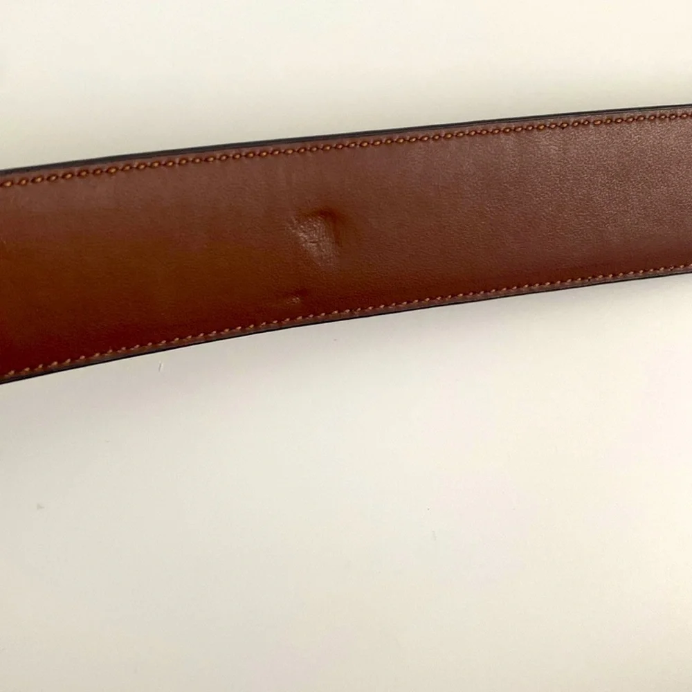 Perry Ellis Portfolio Mens Brown Genuine Leather Size 34/85